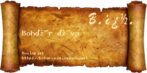 Bohár Éva névjegykártya