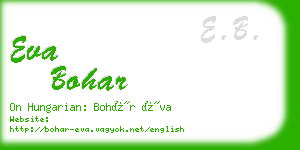 eva bohar business card